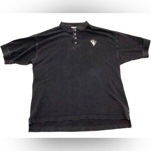 Vintage Pittsburgh Penguins Men's Cadre Embroidered Black Polo Shirt XXL